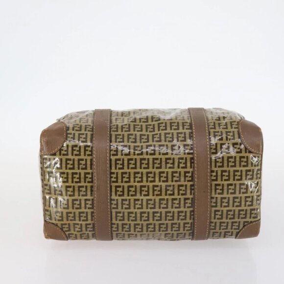FENDI Zucchino Canvas Bag Enamel 2 Set Brown Auth ti3463 - Picture 11 of 16